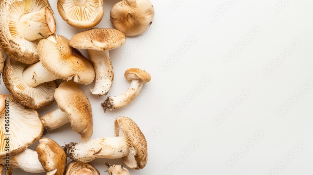 Pile of Mushrooms on White Table Pile of Mushrooms on White Table