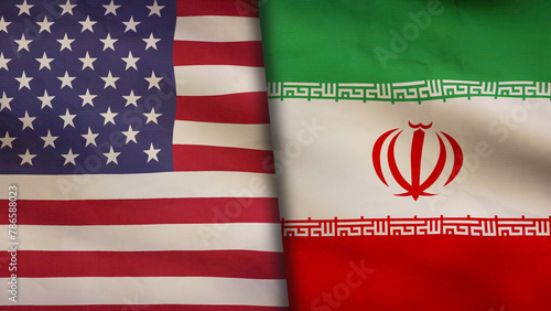 Iran and US flag photo