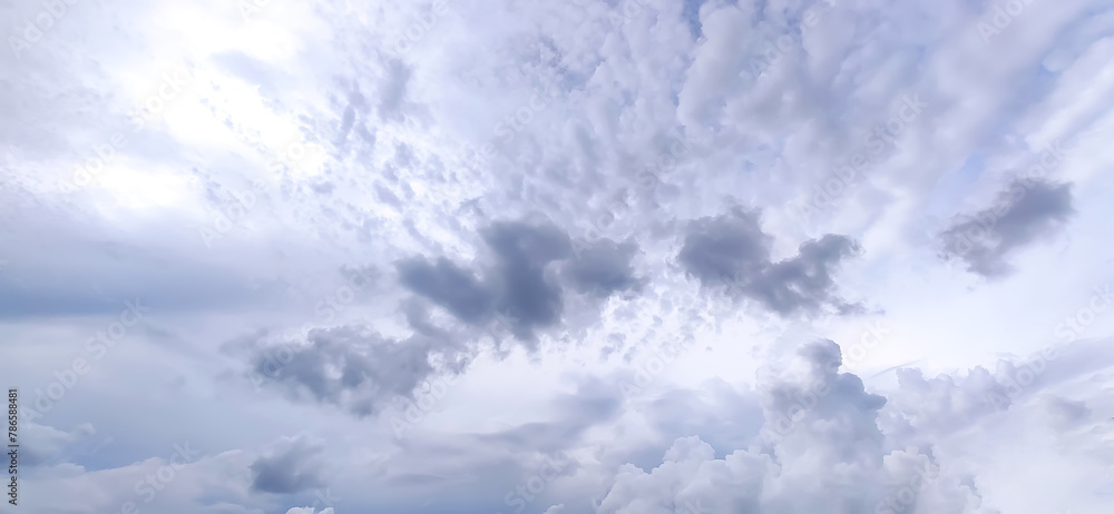 Sky with white clouds. Cloudy weather in summer day. Sky with white clouds. Cloudy weather in summer day.