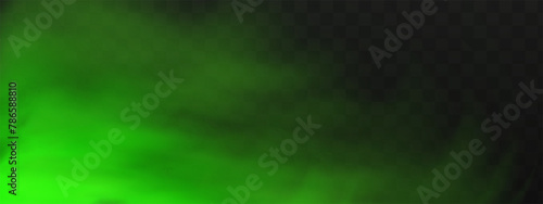 Green stink bad smell, smoke or poison gases,chemical toxic vapour.Vector realistic set of stench breath or sweat odor isolated on transparent checkered background.
