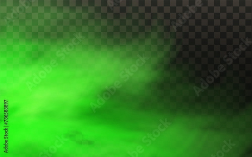 Green stink bad smell, smoke or poison gases,chemical toxic vapour.Vector realistic set of stench breath or sweat odor isolated on transparent checkered background.
