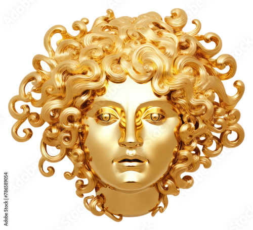 PNG Medusa portrait bronze gold