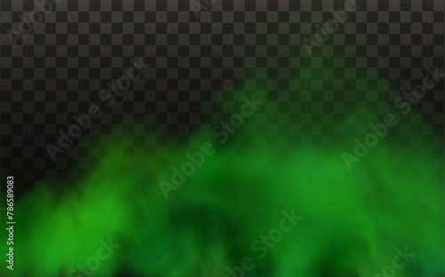Green stink bad smell  smoke or poison gases chemical toxic vapour.Vector realistic set of stench breath or sweat odor isolated on transparent checkered background. 