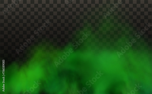 Green stink bad smell, smoke or poison gases,chemical toxic vapour.Vector realistic set of stench breath or sweat odor isolated on transparent checkered background.

