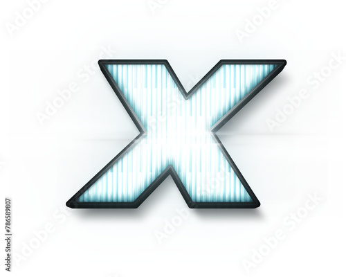 X roman numeral in car headlamp style 3d illustration text effect on transparent background
