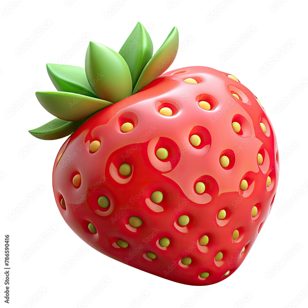Obraz premium Strawberry isolated on white background. realistic 3d illustration
