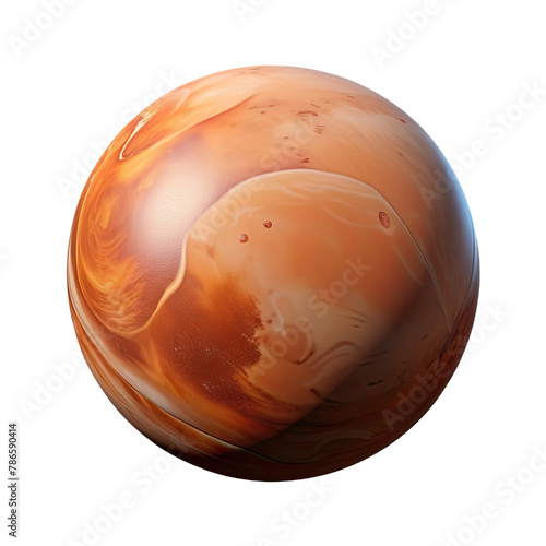 3D render of an red planet Mars  isolated on a white background.