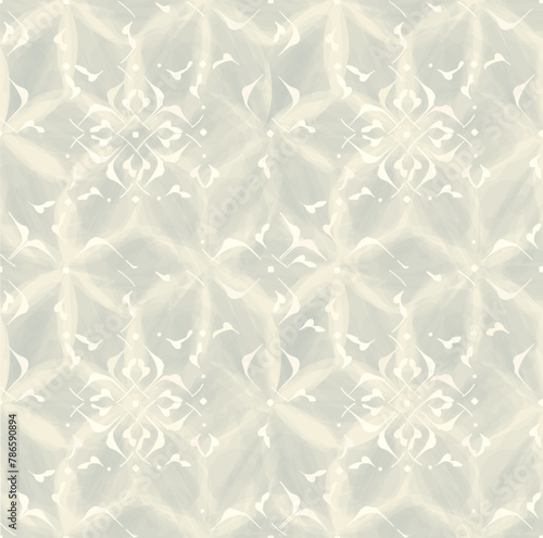 Seamless arabesque minimal abstract organic shapes pattern. Floral geometric brocade texture. Fabric background. Abstract trendy fabric design style.