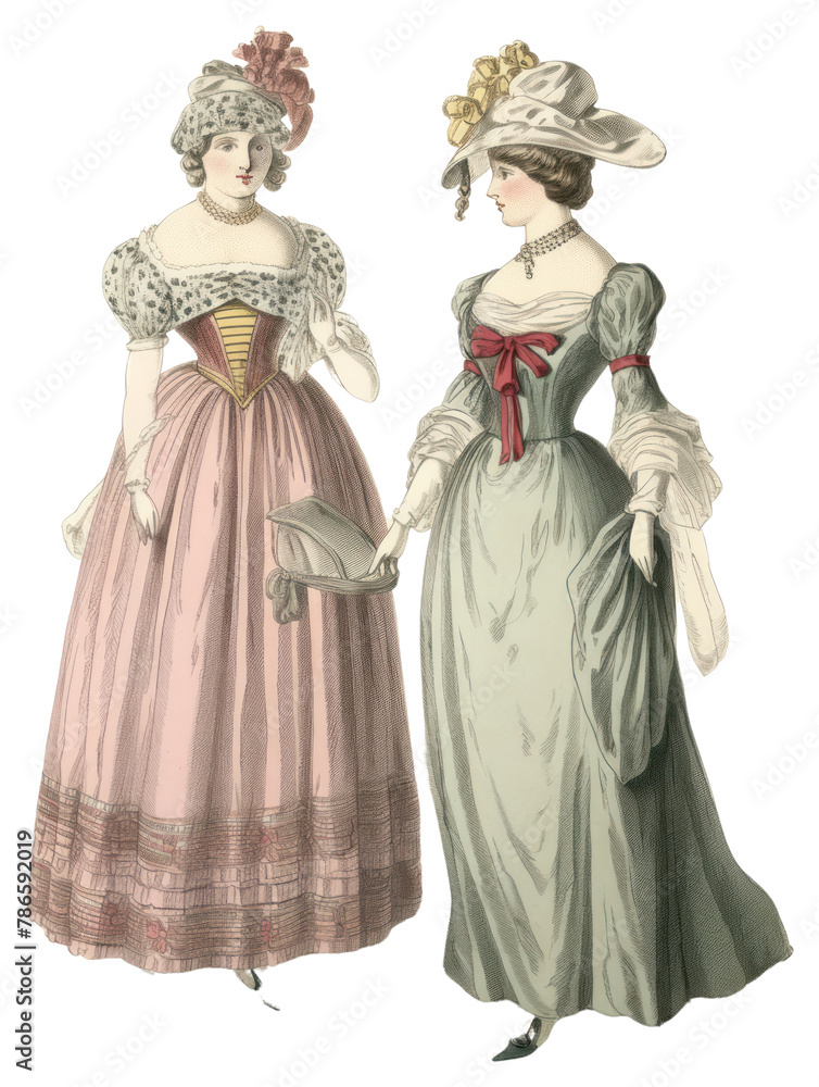 PNG Two young women fashion dress adult