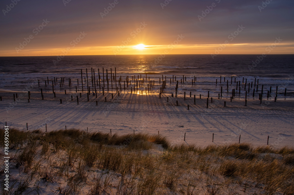 Sunset in Petten aan Zee, The Netherlands.