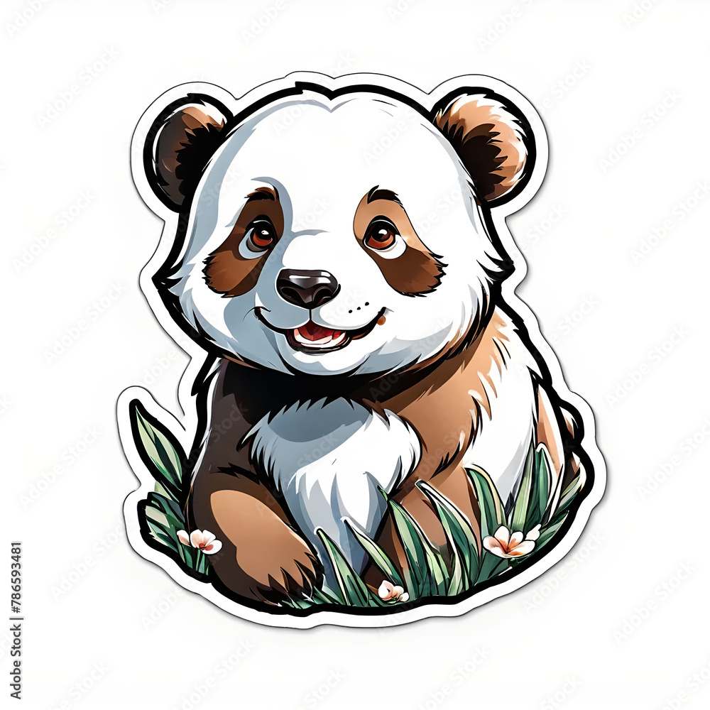image of the panda bear in its natural habitat, in a graceful way(7). - obrazy, fototapety, plakaty 