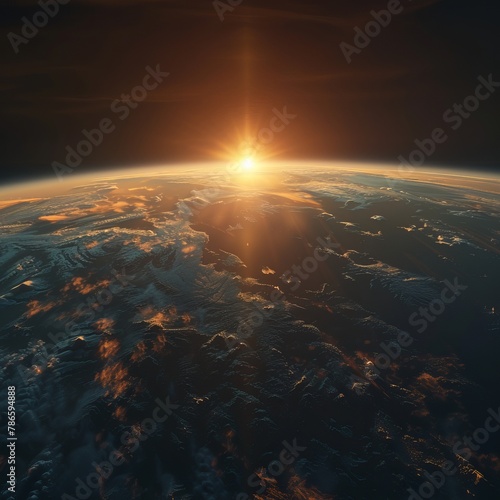 Sunrise Glow on Planet Earth: Start of a Beautiful Day