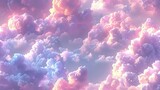   A group of clouds in the sky with a pink and blue sky beneath them