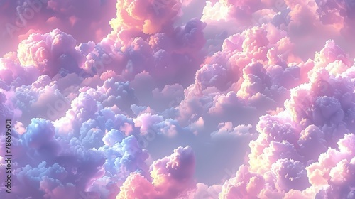  A group of clouds in the sky with a pink and blue sky beneath them