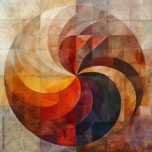 Fibonacci Sequence in Abstract Art. AI Generative