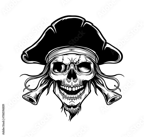 Pirat Skelett Kopf Knochen Tattoo Schädel