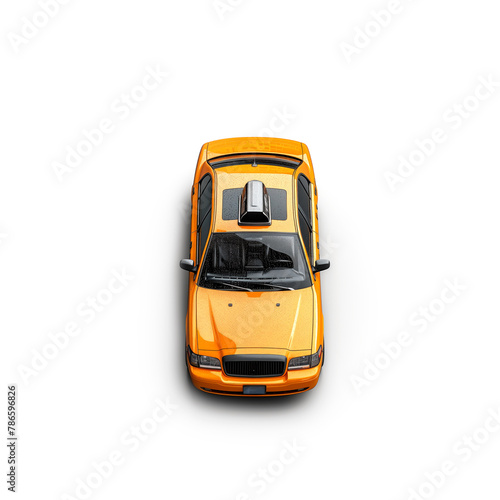 Yellow Car on White Background. Generative AI