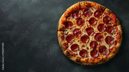 epperoni pizza on dark background