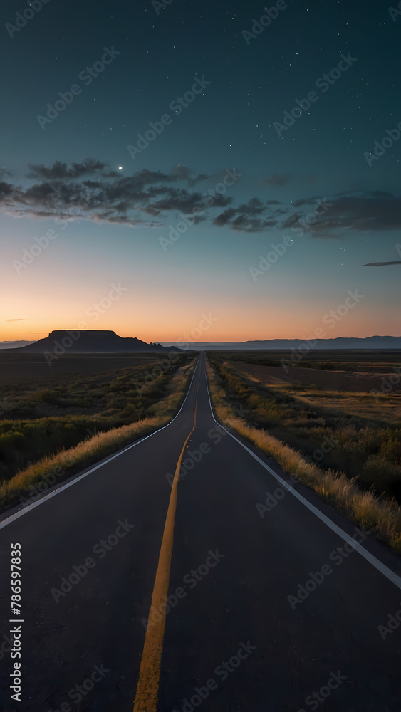 Endless Road Unfurls: Embracing the Unknown (High-Resolution Photo)