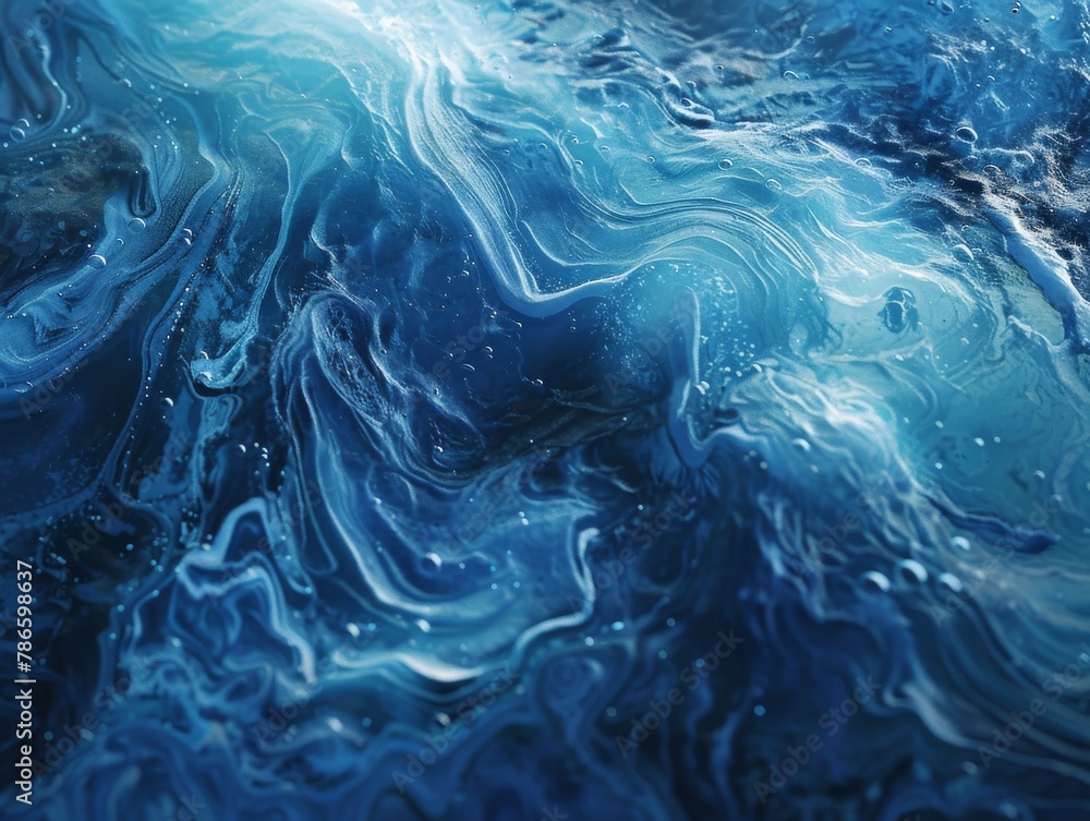 Swirling Azure and Cobalt Eddies - Captivating Abstract Ocean Artwork Swirling Azure and Cobalt Eddies - Captivating Abstract Ocean Artwork
