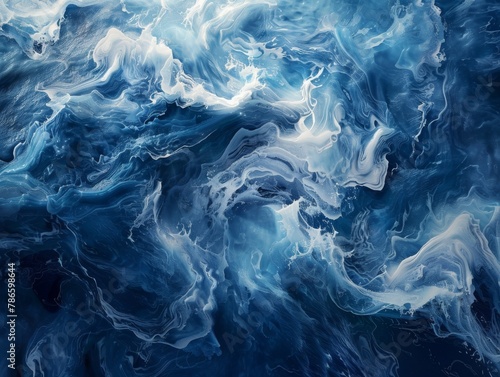 Swirling Azure and Cobalt Eddies - Mesmerizing Abstract Ocean Art