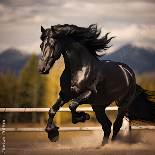 The Elegance and Power of Black Prancing Stallion AR 169 Style