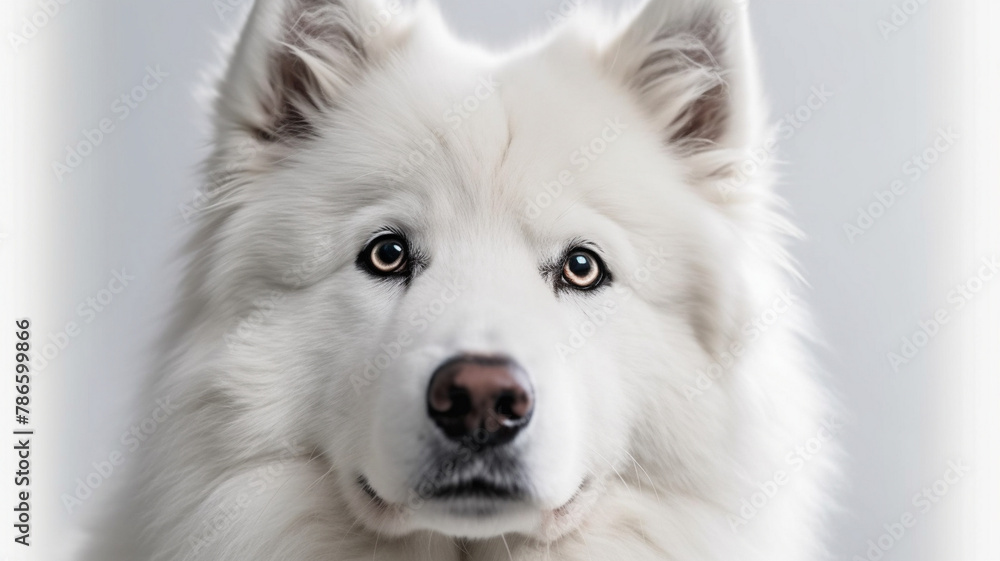 Dog, Puppy, Samoyed Breed, on a White Background