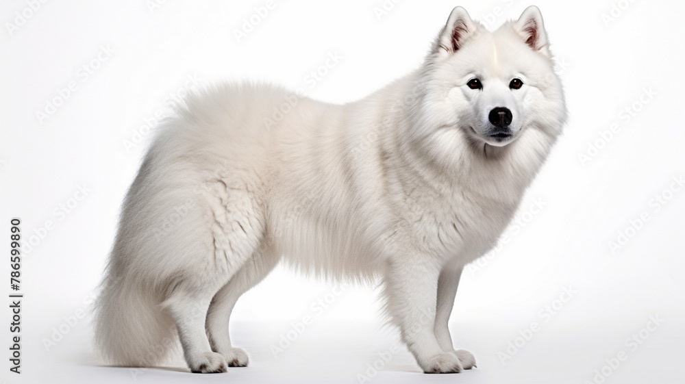 Dog, Puppy, Samoyed Breed, on a White Background Dog, Puppy, Samoyed Breed, on a White Background
