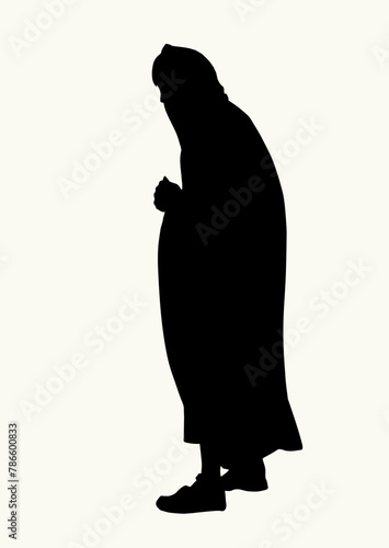 Vector drawing. Man in ancient clothes