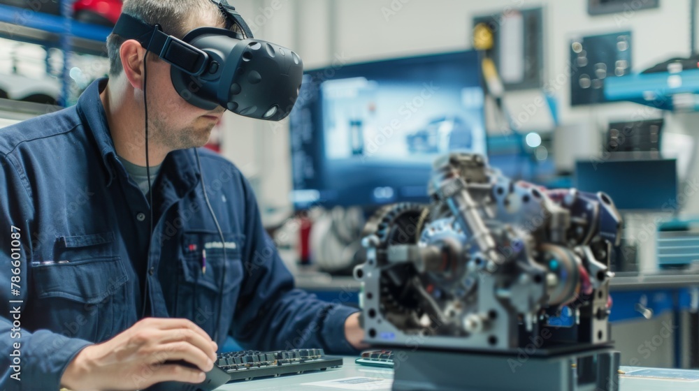 Engineer Using Virtual Reality for Machine Inspection Engineer Using Virtual Reality for Machine Inspection