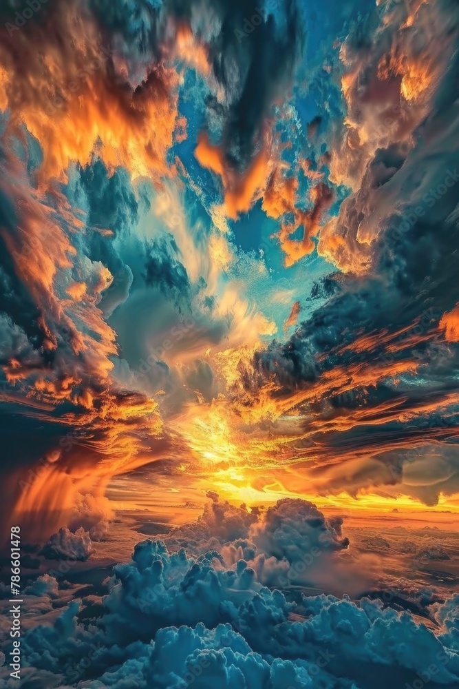 Beautiful sunset over a cloudy sky, suitable for travel and nature concepts Beautiful sunset over a cloudy sky, suitable for travel and nature concepts
