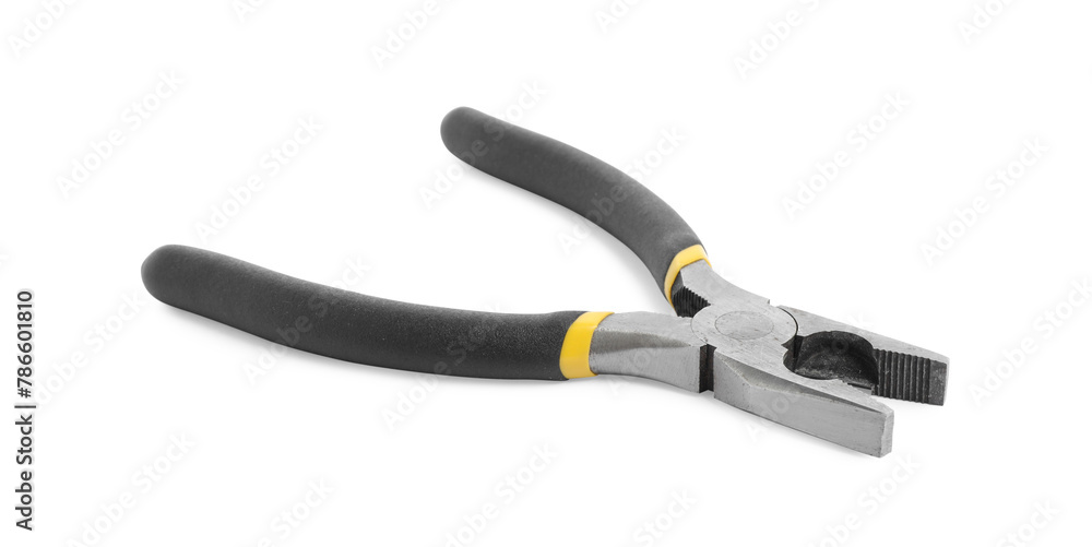 New combination pliers isolated on white. Construction tool New combination pliers isolated on white. Construction tool