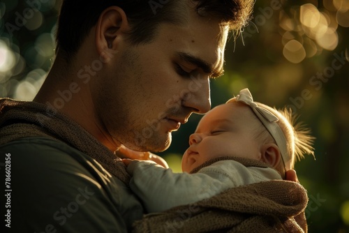 A man holding a baby, suitable for family and parenting concepts
