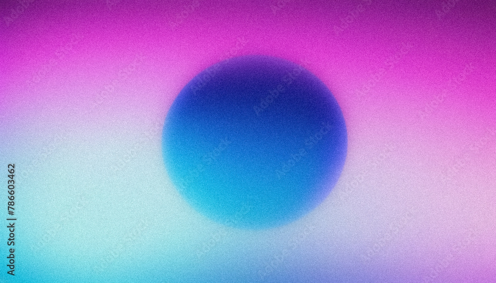 Abstract sphere with grainy texture on gradient background