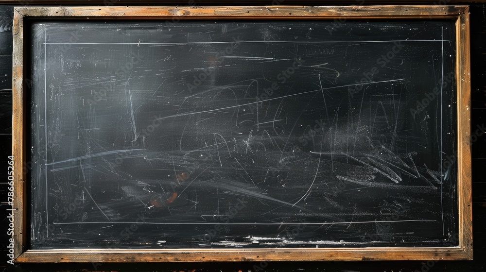 Detailed chalk drawing on blackboard, perfect for educational concepts - obrazy, fototapety, plakaty 