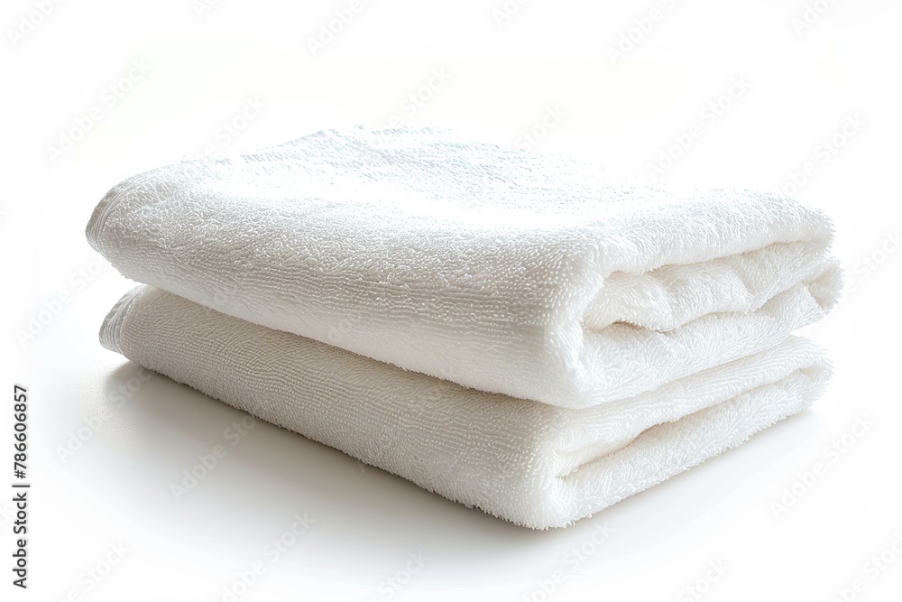 White folded towels isolated on white background White folded towels isolated on white background