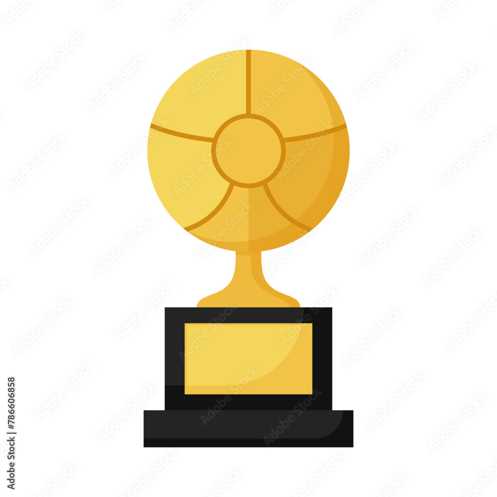 Flat illustration of victory trophy on isolated background Flat illustration of victory trophy on isolated background