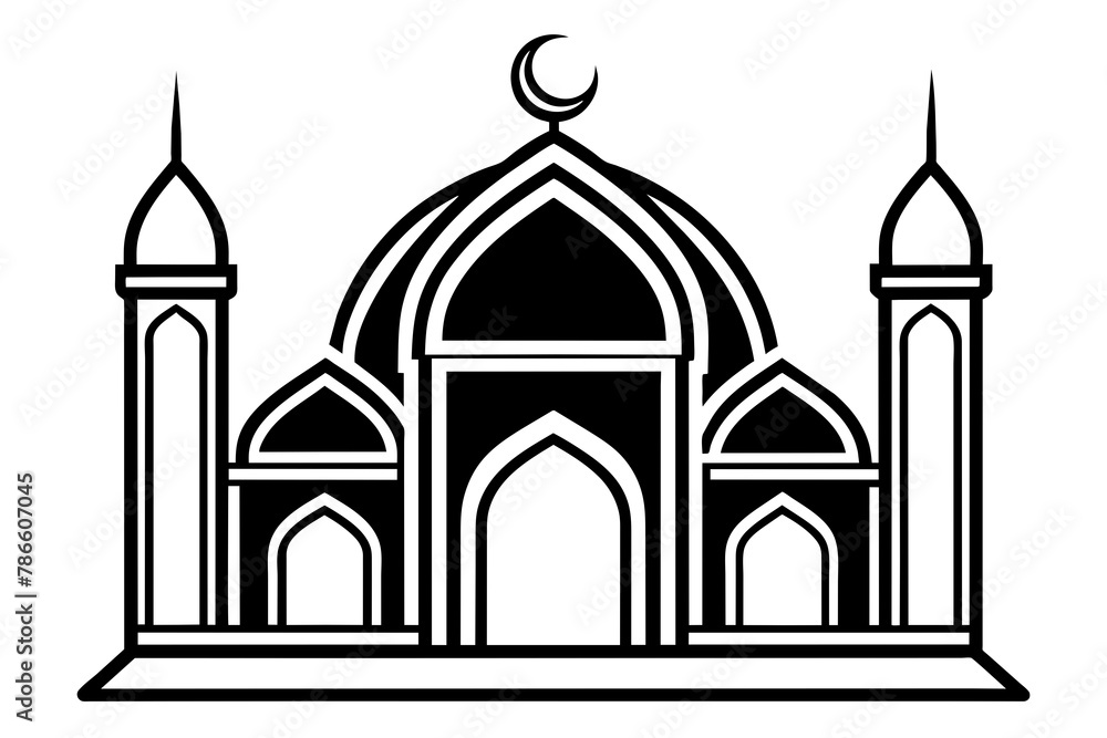 Simple minimalistic Islamic outline vector 