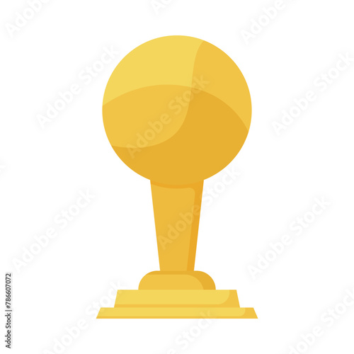 Flat illustration of victory trophy on isolated background