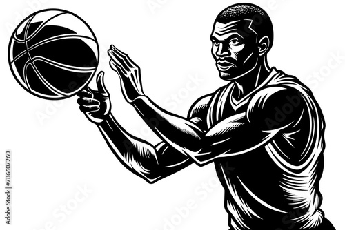 Basket ball in hand of a player who is going to the basket vector silhouette