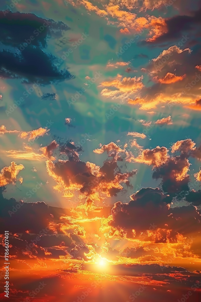 A beautiful sunset on the horizon of the ocean. Perfect for travel and nature concepts A beautiful sunset on the horizon of the ocean. Perfect for travel and nature concepts
