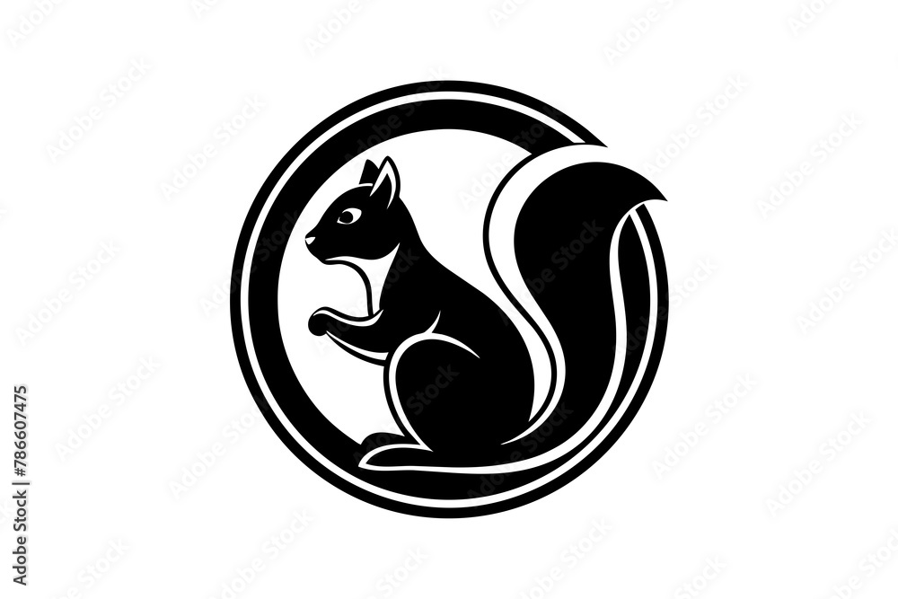 Draw A picture of A Squirrel Icon in circle logo, vector style, Minimalist, creative, White background Draw A picture of A Squirrel Icon in circle logo, vector style, Minimalist, creative, White background