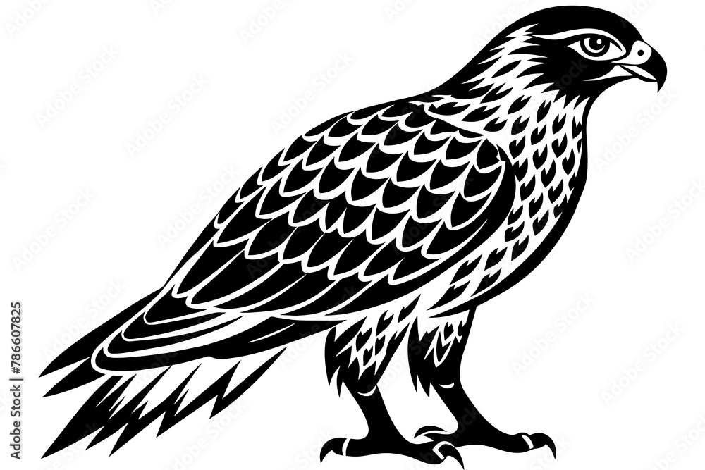 Fototapeta premium North American tailed hawk silhouette vector style