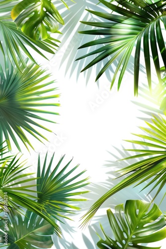 Palm leaves isolated on a white background  perfect for tropical and nature-themed designs
