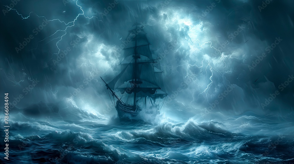 Ghost Ship in Thunderstorm Ghost Ship in Thunderstorm