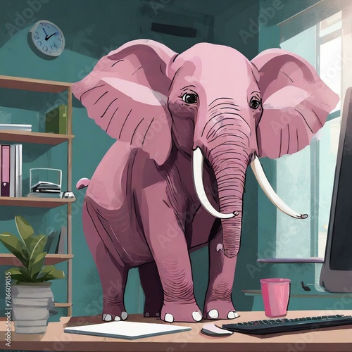 Rosa Elefant im Raum, Büro, Retrospektive