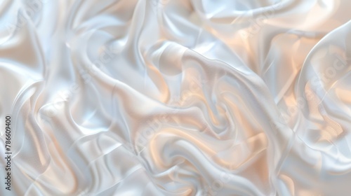 Abstract background of white silk fabric. 3d rendering, 3d illustration.
