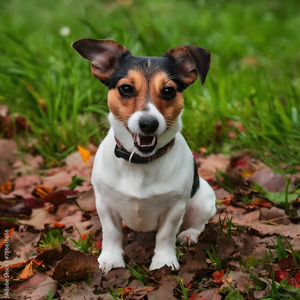 Jack Russell terrier sitting on grass, dog, puppy, white dog, Jack Russell terrier sitting on grass, dog, puppy, white dog,