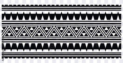 Polynesian tattoo tribal band design. Samoan tattoo tribal border.