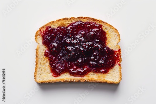 Toast bread with sweet jam isolated on white background